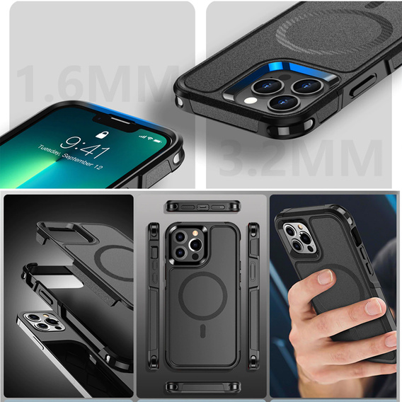 Huse pentru iPhone 12 Pro Max, MagForce MagSafe, negru
