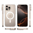 Carcasă ERBORD MagSafe pentru iPhone 16 Pro, buton activ, transparentă + Sticlă pentru ecran