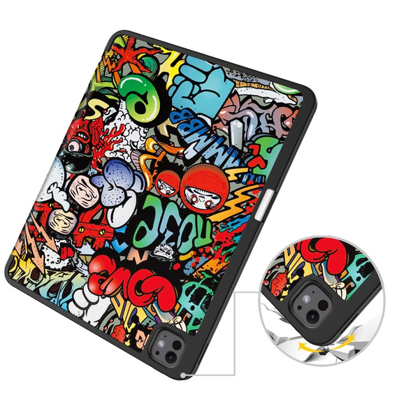 Husă pentru iPad Pro 13" 2024 (7 gen.), Smartcase, graffiti