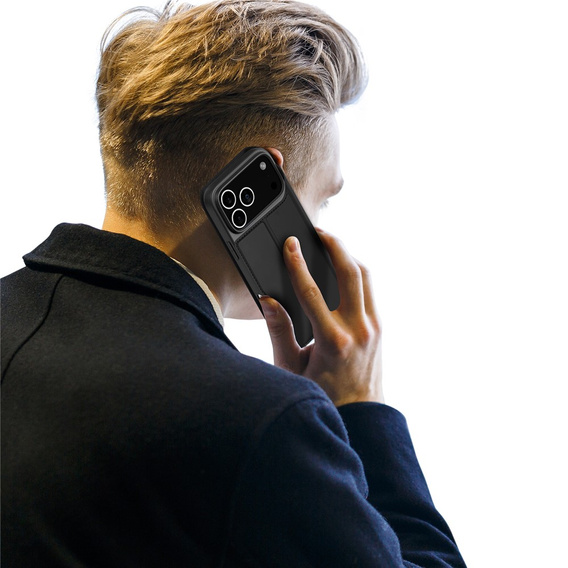 Husă Dux Ducis pentru iPhone 17 Pro, Skin Pro, cu clapetă, cu slot pentru card, negru