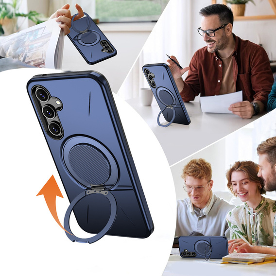 Husă MagSafe cu suport pentru Samsung Galaxy A37 5G, albastră