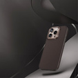 Carcasa BENKS Kevlar pentru iPhone 16 Pro, pentru MagSafe, Carbon Fiber, maro