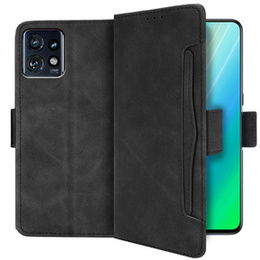 Cu clapetă pentru Motorola Edge 40 Pro, Card Slot, negru