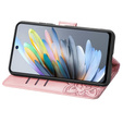 Cu clapetă pentru Motorola Moto G15 / Motorola Moto G15 Power, Butterfly, roz rose gold