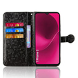 Husa cu clapetă pentru T Phone 3 5G, Wallet Rhombus, negru