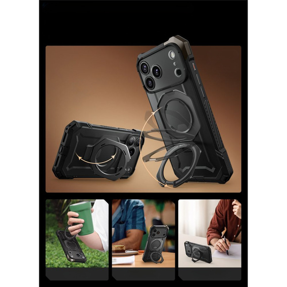 Carcasă Supcase pentru iPhone 17 Pro Max, Unicorn Beetle Grip Mag, negru