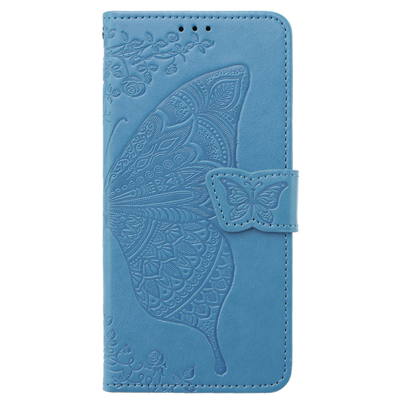 Cu clapetă pentru Samsung Galaxy M34 5G, Butterfly, albastru