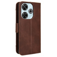 Cu clapetă pentru Xiaomi Redmi 13, Card Slot, maro