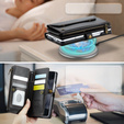 Husă CASEME pentru Samsung Galaxy Z Fold6 5G, RFID Leather Wallet, cu curea de umăr, negru