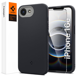 Carcasă Spigen pentru iPhone 16E, Nano Pop MagSafe, negru + sticlă temperată 9H