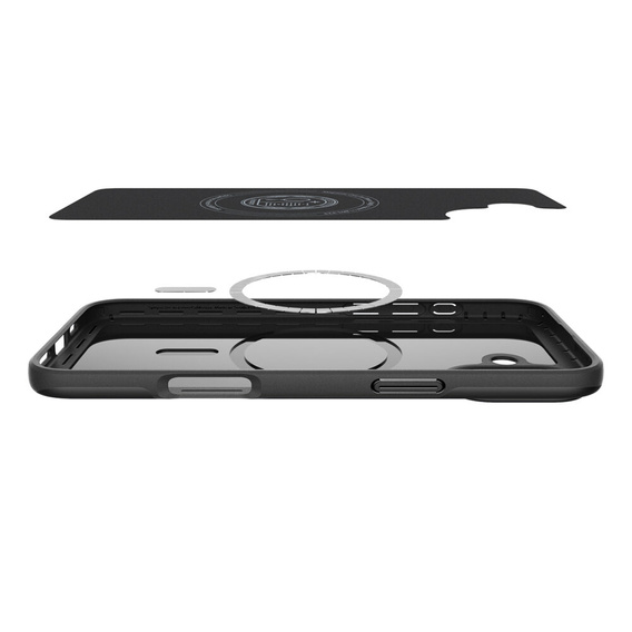 Carcasa Spigen pentru iPhone 16 Plus, Thin Fit Mag, gri + sticlă temperată 9H