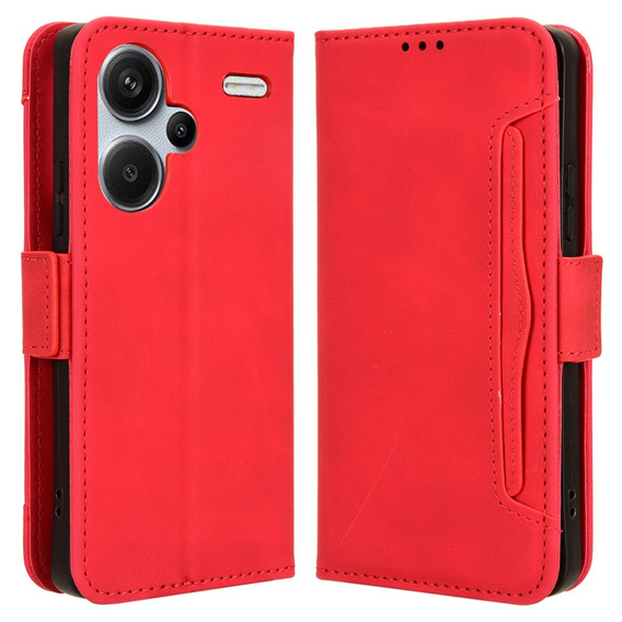 Cu clapetă pentru Xiaomi Redmi Note 13 Pro+, Card Slot, roșu