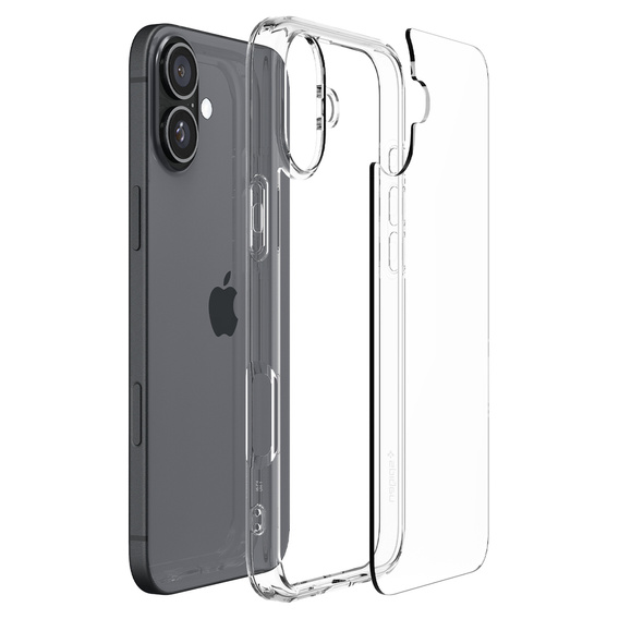 Carcasa Spigen pentru iPhone 16, Ultra Hybrid, transparentă + sticlă temperată 9H