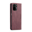 Husa CASEME pentru Xiaomi Redmi Note 10 / 10S, Leather Wallet Case, maroon