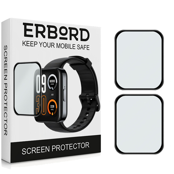 2x ERBORD Hybrid Glass pentru Realme Watch 3 Pro