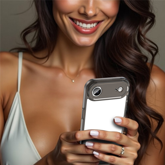 Husă din silicon pentru iPhone Air, cu spate dur, negru fumuriu