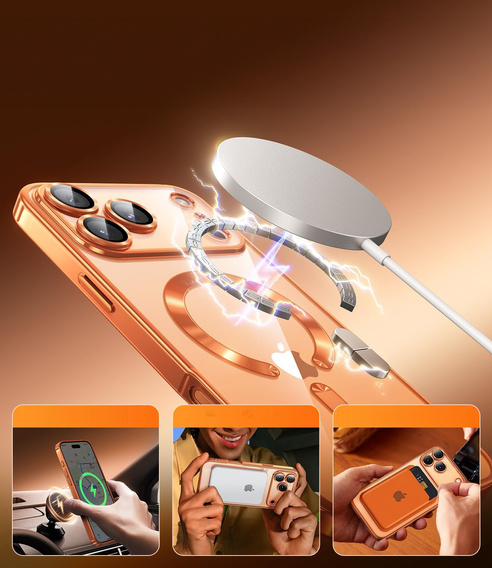 Husă Electro MagSafe pentru iPhone 17 Pro, portocalie