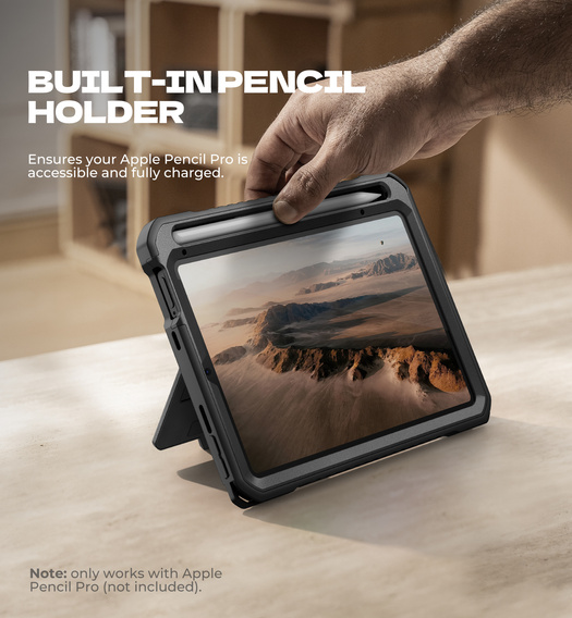 Husă Dexnor 360° cu curea și suport pentru stylus pentru iPad mini 8.3" 2021 (Gen. 6) / iPad mini 8.3" 2024 (Gen. 7)