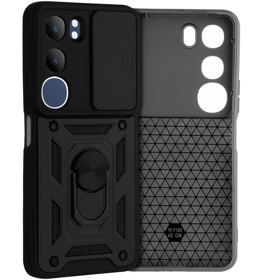 Husă blindată pentru Vivo Y19s, CamShield Slide, negru
