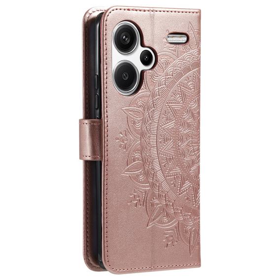 Cu clapetă pentru Xiaomi Redmi Note 13 Pro+, Mandala, roz rose gold