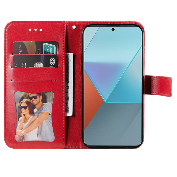 Cu clapetă pentru Xiaomi Redmi Note 13 Pro 5G, Mandala, roșu