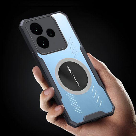 Carcasă pentru Realme GT 7 / 7T, cu placă magnetică, transparent / negru