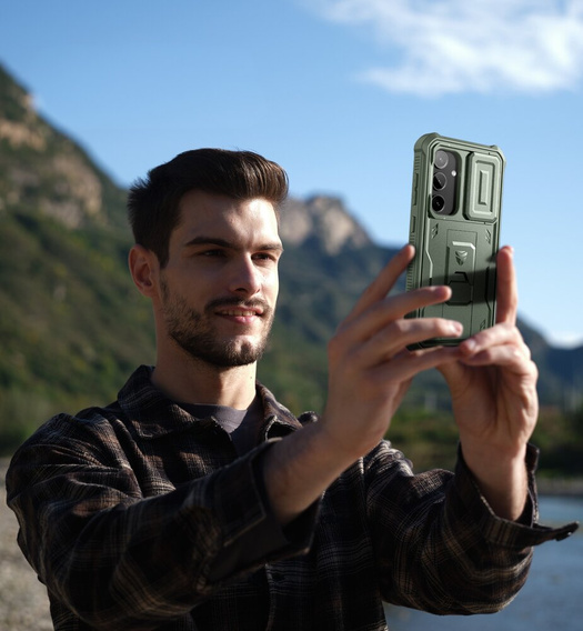 Husă blindată pentru Samsung Galaxy S24, Dexnor Full Body (Two Frames), verde
