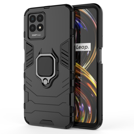 Huse pentru Realme 8i, Kickstand Ring, negru