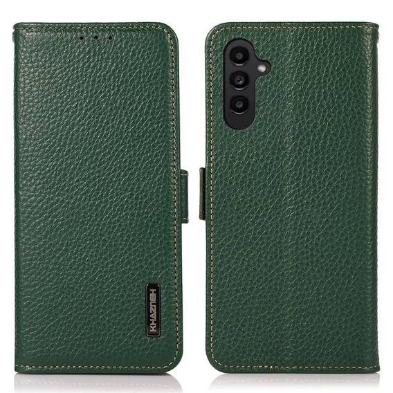 KHAZNEH RFID caz pentru Samsung Galaxy A35 5G, Litchi Texture, verde