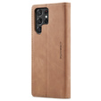Husa CASEME pentru Samsung Galaxy S22 Ultra, Leather Wallet Case, maro