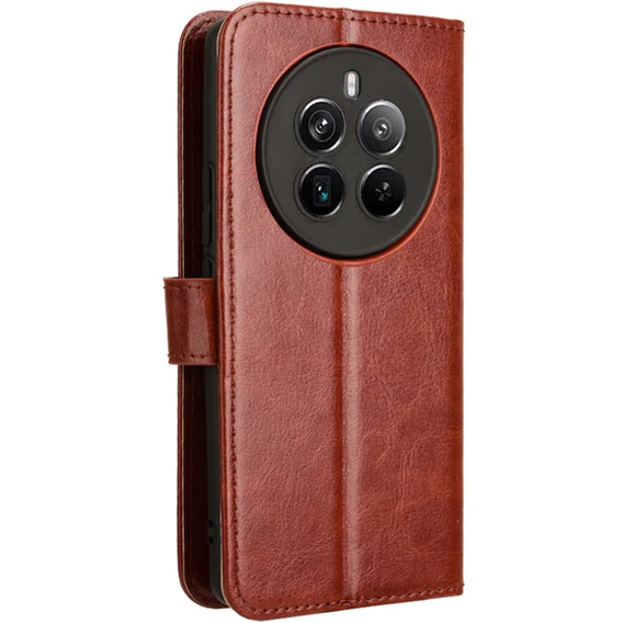 Cu clapetă pentru Realme 12 Pro 5G / 12 Pro+ 5G, Crazy Horse Wallet, maro