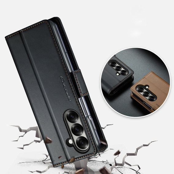 CASEME Litchi Wallet flip caz pentru Samsung Galaxy Z Fold7 5G