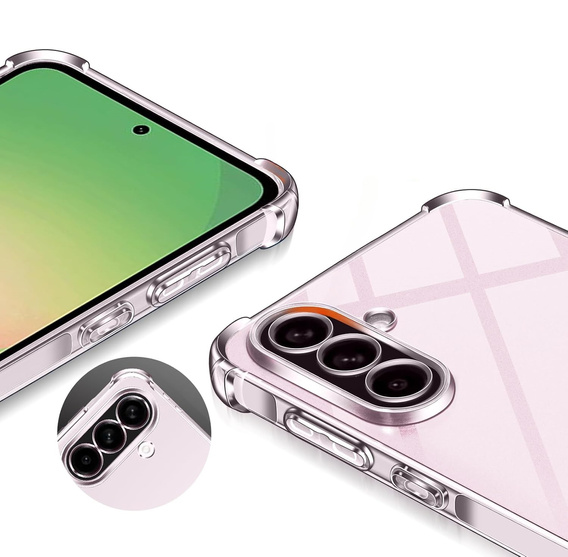 Carcasă pentru Samsung Galaxy A56, Erbord Dropproof, transparentă + Sticlă