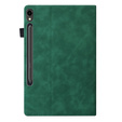 Husă pentru Samsung Galaxy Tab S10 FE+ Plus, Classic, cu spațiu pentru stylus, verde