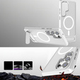Husă pentru Samsung Galaxy S25 Ultra, Kickstand Matt Case, pentru MagSafe, de argint