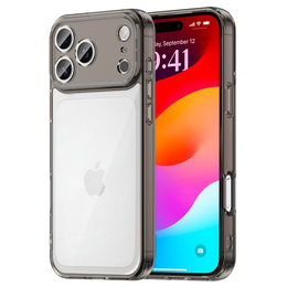 Husă din silicon pentru iPhone 17 Pro Max, cu spate dur, negru colorat