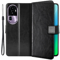 Cu clapetă pentru Oppo Reno 10 / 10 Pro, Crazy Horse Wallet, negru