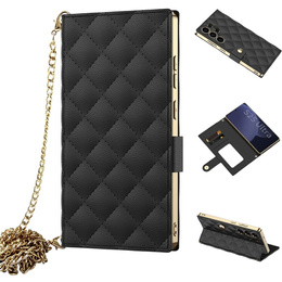 Husă flip pentru Samsung Galaxy S25 Ultra, GKK Mirror Wallet, negru