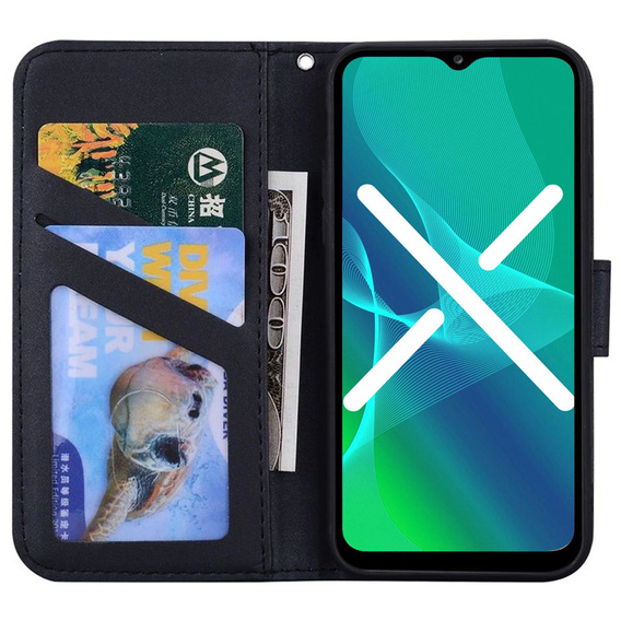 Cu clapetă pentru Motorola Moto G22, Wallet Panda, negru