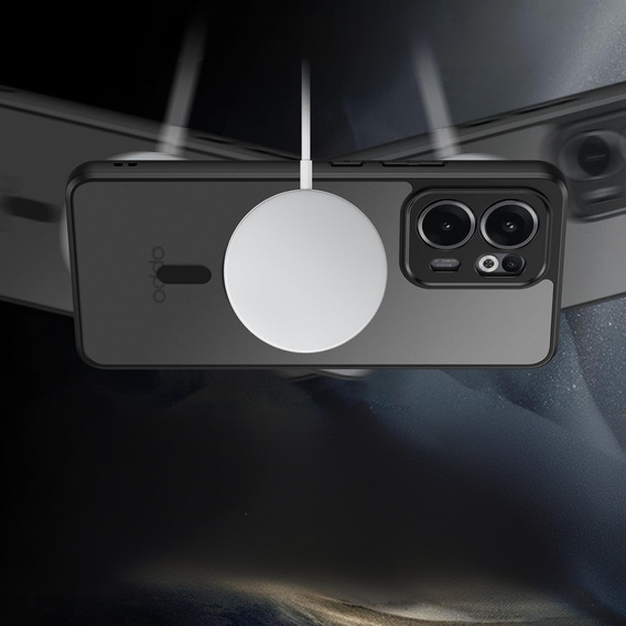 Husă pentru Oppo Reno 13F / Oppo Reno 13FS, pentru MagSafe, ERBORD Matt Case, negru