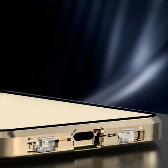 Husa pentru iPhone 16E, Magnetic Dual Glass, de aur