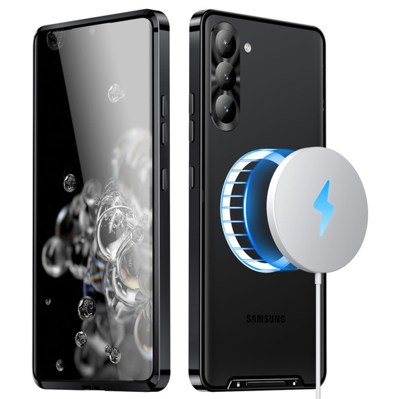 Carcasă de protecție pentru camera foto pentru Samsung Galaxy S24+ Plus, CamShield MagSafe, transparent / negru