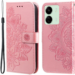 Cu clapetă pentru Xiaomi Redmi 13C / Poco C65, Mandala Flower, roz