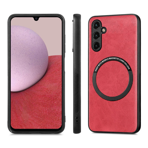 Huse pentru Samsung Galaxy A14 5G, Leather Hybrid MagSafe, roșu