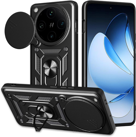 Husă blindată pentru Oppo Find X8 Pro, CamShield Slide, negru