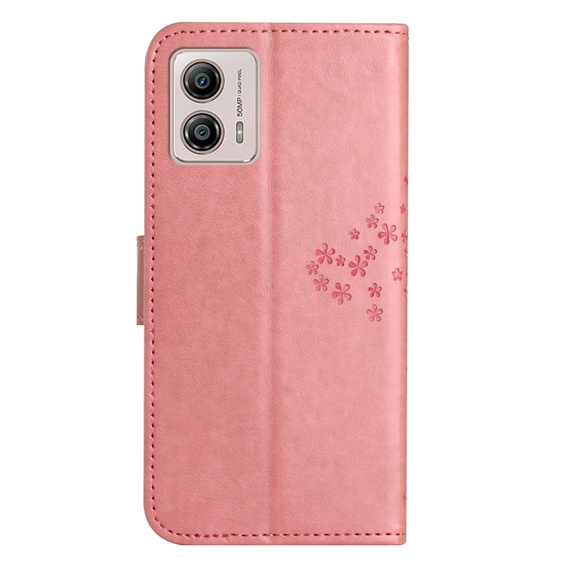 Cu clapetă pentru Motorola Moto G53 / G23 / G13, tree, roz