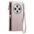 Cu clapetă pentru Xiaomi Redmi 14C / Xiaomi Poco C75, Wallet Zipper Pocket, roz