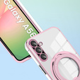 Carcasa magnetică pentru Samsung Galaxy A56, pentru MagSafe, roz + sticlă 9H