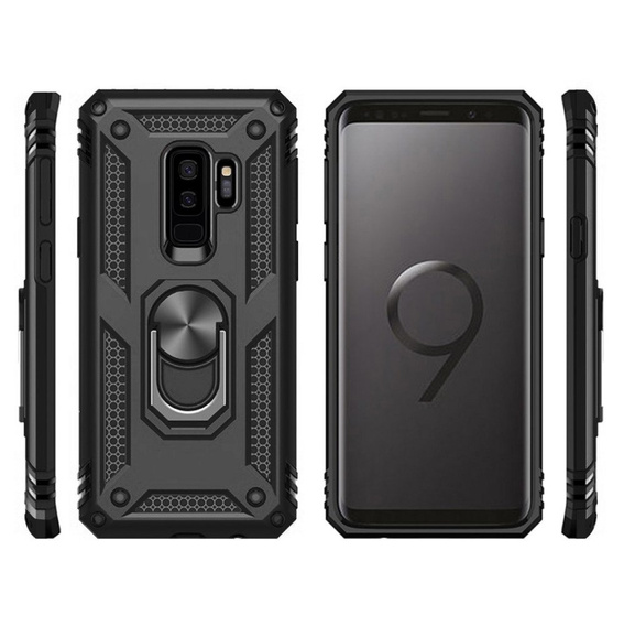 Husă blindată pentru Samsung Galaxy S9+ Plus, Nox Case Ring, negru