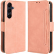 Cu clapetă pentru Samsung Galaxy A55 5G, Card Slot, roz